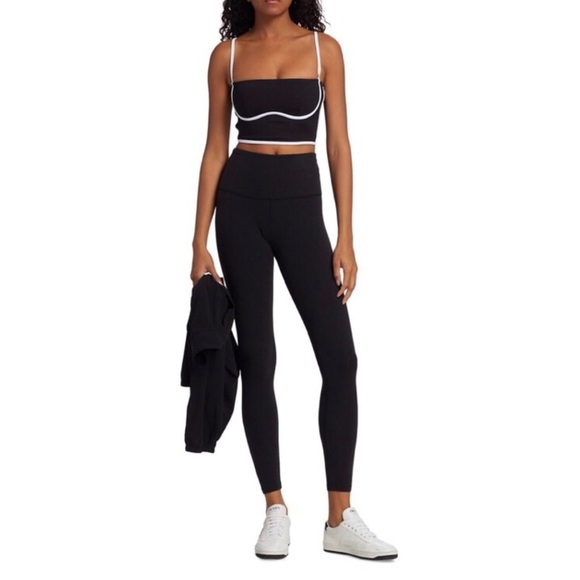 Alo Yoga Airbrush Streamlined Bra Tank Black/White XS - Picture 3 of 11